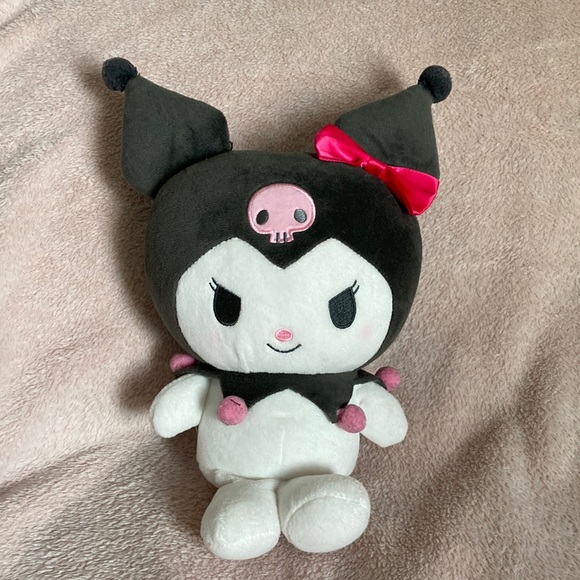Hello Kitty Other - Hello Kitty Kuromi Plush with Pink Bow